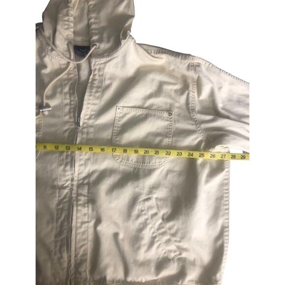 DENIM & Co Jacket Womens Size 2XL Hood Utility Windbreaker Soft Yellow - Picture 6 of 10